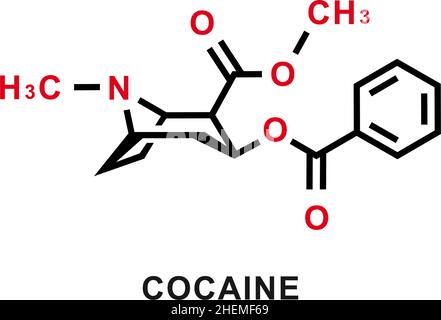 Formule chimique de cocaïne.Structure moléculaire chimique de la cocaïne.Illustration vectorielle Illustration de Vecteur
