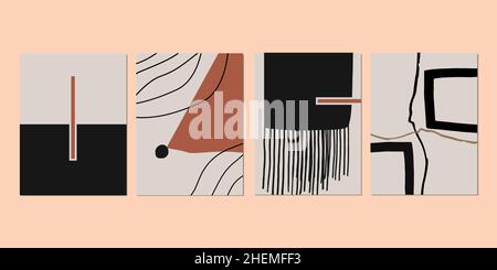 Coloré géométrique abstrait peinture moderne toile impression d'affiche minimaliste art mural photos. Illustration de Vecteur