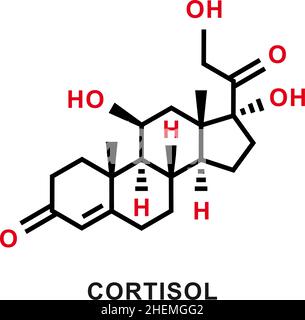 Formule chimique du cortisol.Structure moléculaire chimique du cortisol.Illustration vectorielle Illustration de Vecteur