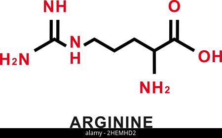 Formule chimique de l'arginine.Structure moléculaire chimique de l'arginine.Illustration vectorielle Illustration de Vecteur