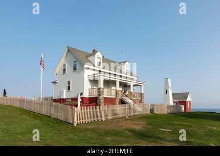 Célèbre ancien phare de Pemaquid point à Bristol, États-Unis Banque D'Images
