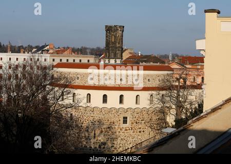 Der Kaisertrutz ist eine der einstmals 32 Bauteien, von denen heute noch vier erhalten sind, welche die Stadt Görlitz zur Verteidigung besaß. Banque D'Images