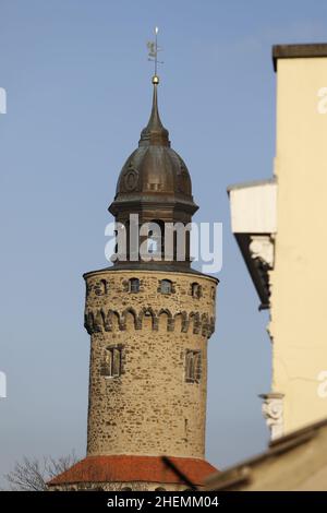 Blick auf die Turmhaube des Reichenbacher Turm à Görlitz Banque D'Images