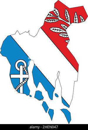 Carte simple de drapeau vectoriel vierge de la capitale régionale norvégienne de PORSGRUNN, NORVÈGE Illustration de Vecteur