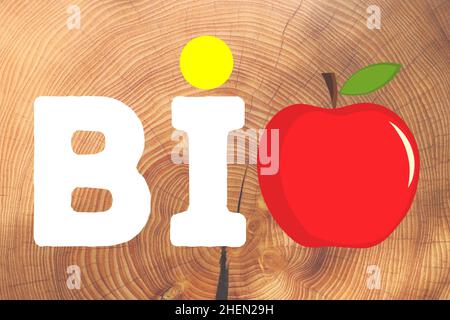 Illustration créative avec le mot Bio Banque D'Images