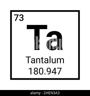 Symbole de l'élément chimique atomique tantale science tableau signe icône Illustration de Vecteur