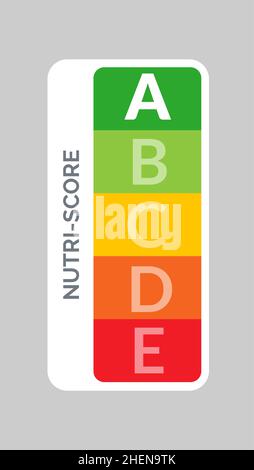 Indice de santé des faits de l'étiquette nutritionnelle. Information sur les aliments nutriscore étiquette faits affiche d'emballage Illustration de Vecteur