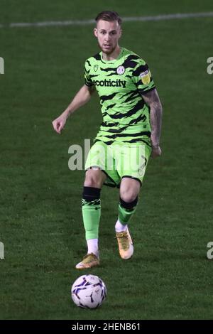 NAILSWORTH, ROYAUME-UNI.JAN 11th Ben Stevenson de Forest Green Rovers photographié avec le ballon lors du match de Sky Bet League 2 entre Forest Green Rovers et Colchester United au New Lawn, Nailsworth, le mardi 11th janvier 2022.(Crédit : Kieran Riley | INFORMATIONS MI) crédit : INFORMATIONS MI et sport /Actualités Alay Live Banque D'Images