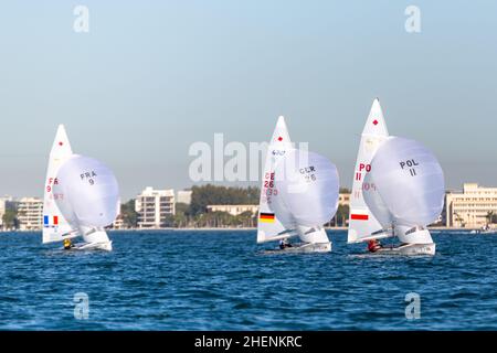 SÉRIE US Open Sailing - US Sailing.Série de la coupe du monde HEMPEL à Miami, Floride.Bateaux à voile. Banque D'Images