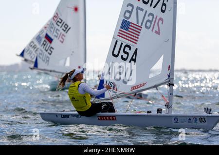 SÉRIE US Open Sailing - US Sailing.Série de la coupe du monde HEMPEL à Miami, Floride.Bateaux à voile. Banque D'Images