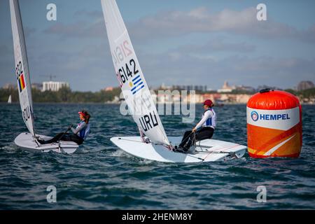 SÉRIE US Open Sailing - US Sailing.Série de la coupe du monde HEMPEL à Miami, Floride.Bateaux à voile. Banque D'Images
