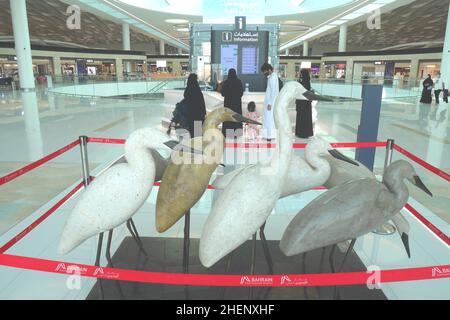 Œuvres d'art de porc à l'intérieur du nouveau terminal, aéroport international de Bahreïn, Muharraq, Royaume de Bahreïn Banque D'Images