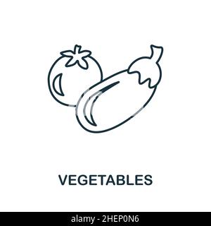 Icône légumes.Affiche monochrome de la collection Diet.Illustration de l'icône Creative Vegetables pour la conception de sites Web, les infographies et bien plus encore Illustration de Vecteur