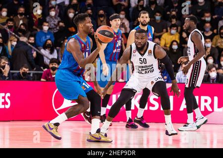 Barcelone, Espagne - le 11 janvier 2022, Nigel Hayes-Davis du FC Barcelone lors du match de basketball EuroLeague de Turkish Airlines entre le FC Barcelone et AX Armani Exchange Milan le 11 janvier 2022 au Palau Blaugrana à Barcelone, Espagne - photo: Javier Borrego/DPPI/LiveMedia Banque D'Images