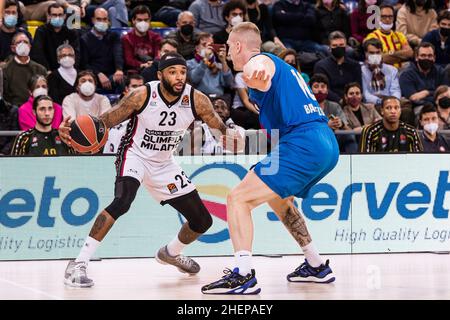 Barcelone, Espagne - 11 janvier 2022, Malcolm Delaney de AX Armani Exchange Milan lors du match de basketball EuroLeague de Turkish Airlines entre FC Barcelone et AX Armani Exchange Milan le 11 janvier 2022 au Palau Blaugrana à Barcelone, Espagne - photo: Javier Borrego/DPPI/LiveMedia Banque D'Images