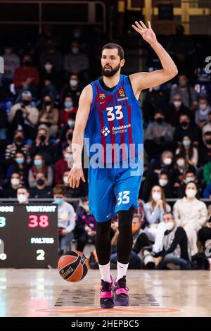 Barcelone, Espagne - 11 janvier 2022, Nikola Mirotic du FC Barcelone lors du match de basketball EuroLeague de Turkish Airlines entre le FC Barcelone et AX Armani Exchange Milan le 11 janvier 2022 au Palau Blaugrana à Barcelone, Espagne - photo: Javier Borrego/DPPI/LiveMedia Banque D'Images