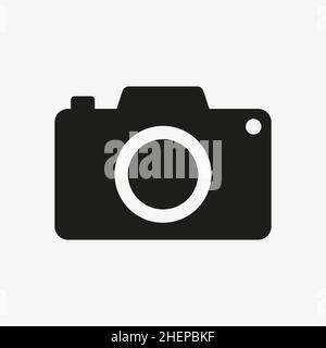 Icône de vecteur de caméra isolée sur fond blanc. Illustration de Vecteur