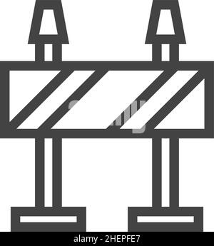 Icône de barrière de route.Symbole de construction en style linéaire Illustration de Vecteur