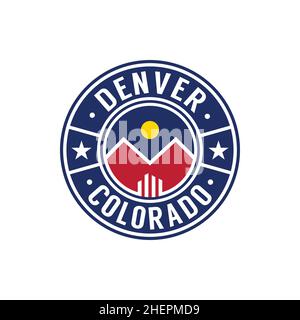 Logo Denver. Modèle de conception du Colorado de Denver. Vecteur et illustration. Illustration de Vecteur