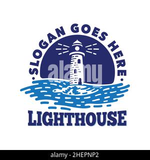 Modèle de logo Lighthouse.Illustration vectorielle. Illustration de Vecteur
