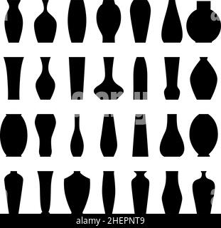 Ensemble de silhouettes de vases, illustration vectorielle Illustration de Vecteur