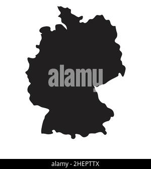 carte allemagne deutschland simplifiée vecteur de silhouette isolé sur fond blanc Illustration de Vecteur