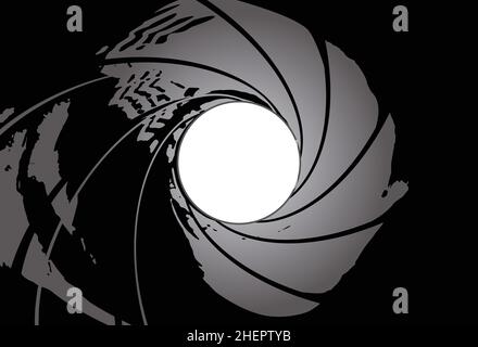 espion style film canon barrel rifling fond élément modèle vecteur Illustration de Vecteur