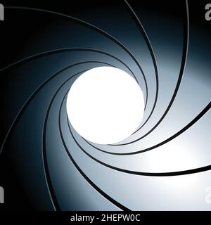 espion style film canon barrel rifling fond élément modèle vecteur Illustration de Vecteur