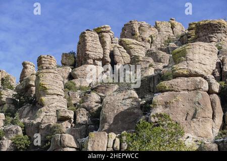 Rochers pittoresques dans le parc national de Chiricahua, Arizona, États-Unis Banque D'Images