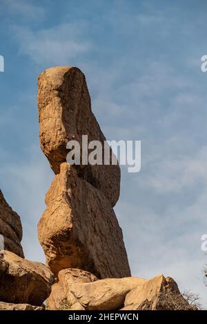 Rochers pittoresques dans le parc national de Chiricahua, Arizona, États-Unis Banque D'Images