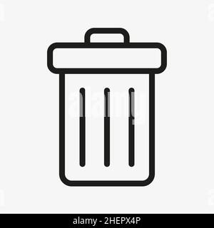 Icône de contour de la corbeille.Symbole vectoriel de la poubelle Illustration de Vecteur