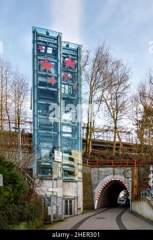 Ascenseur jusqu'à la gare de Mettmann Zentrum Banque D'Images