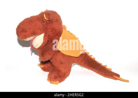 Un dinosaure Nostalga Old farci Soft Toy Dragon Banque D'Images