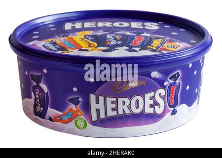 Baignoire de chocolats Heroes bonbons isolé sur fond blanc - chocolats Heroes, bonbons Heroes Banque D'Images