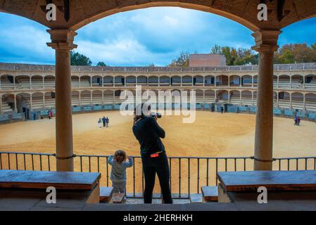 La plus ancienne arène espagnole de Ronda, Andalousie Espagne.Plaza de Toros de Ronda Bullring Ronda Malaga Andalousie Espagne Sud Costa Del sol Banque D'Images