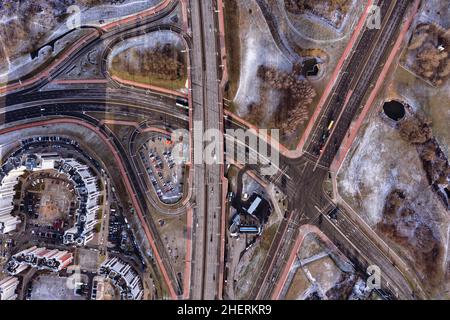 Antenne de transport Interchange architecture paysage urbain Banque D'Images