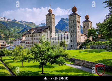 Stockalper Palace dans la vieille ville, Brig, Vallée du Rhône, Canton du Valais, Suisse Banque D'Images