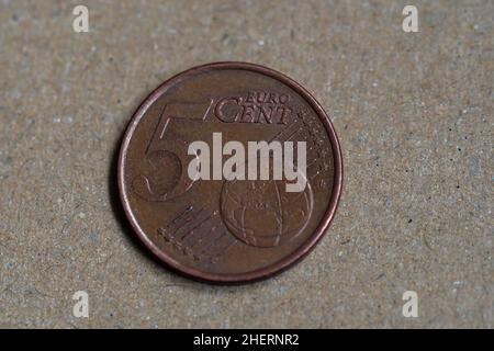 Photo macro d'une pièce de 5 cents Banque D'Images