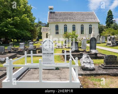 Christ Church avec cimetière historique, la plus ancienne église survivante en Nouvelle-Zélande, Russell, Bay of Islands, Far North District, Northland,Île du Nord Banque D'Images