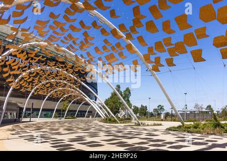 Perth, WA, Australie - toit solaire du stade Optus par Hassell, HKS et Cox Banque D'Images