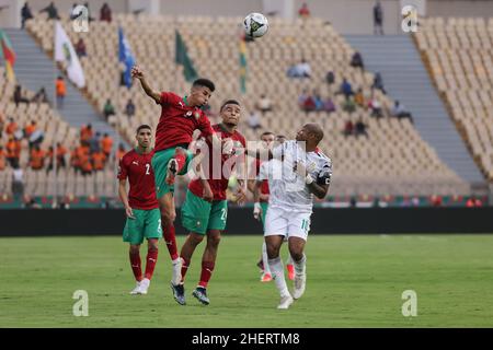 YAOUNDÉ, CAMEROUN - JANVIER 09 : André Ayew du Ghana lors du match du groupe C de la coupe d'Afrique des Nations 2021 entre le Maroc et le Ghana à Stade Ahmadou Ahi Banque D'Images