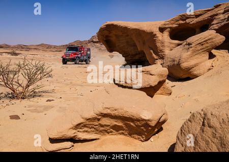 Bisha, Arabie Saoudite, 12th 2022 janvier 522 de Groot Richard (nld), Hulsebosch Jan (nld), Laan Mark (nld), pompiers Dakar Team, Iveco Magirus 4x4 DRNL, T5 FIA Camion, action lors de la phase 10 du Dakar Rally 2022 entre Wadi ad Dawasir et Bisha, le 12th 2022 janvier à Badi,Arabie Saoudite - photo Florent Gooden / DPPI Banque D'Images