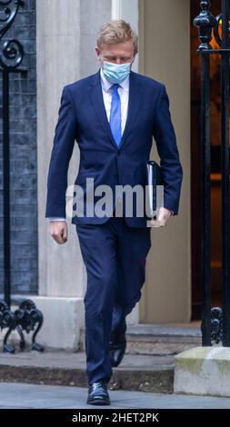 Londres, Angleterre, Royaume-Uni.12th janvier 2022.Le président du parti conservateur et ministre sans portefeuille OLIVER DOWDEN est vu au 10, rue Downing.(Image de crédit : © Tayfun Salci/ZUMA Press Wire) Banque D'Images