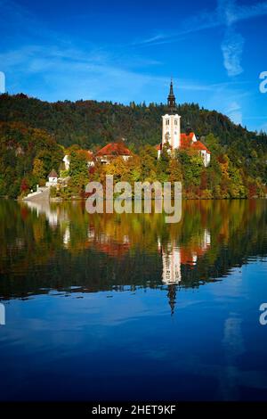 Couleurs d'automne à Bled Resort, Slovenja, Europe Banque D'Images