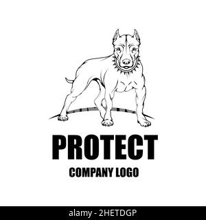Modèle de conception du logo vectoriel de la société de sécurité.Logo de protection.chien.Logo Icon. Illustration de Vecteur