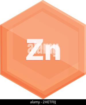 Vecteur de dessin animé d'icône en zinc.Vitamine alimentaire.Zn nutrition Illustration de Vecteur