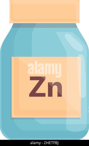 Zn capsule jar icône vecteur de dessin animé.Nourriture minérale.Élément de fer Illustration de Vecteur