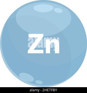 Vecteur de dessin animé de l'icône d'élément Zn.Vitamine minérale.Fer à capsule Illustration de Vecteur