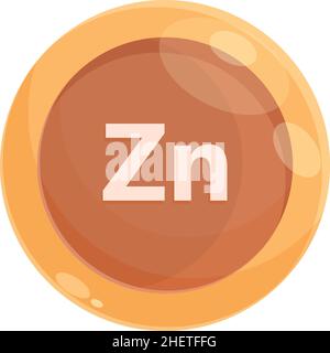 Vecteur de dessin animé d'icône de tablette en zinc.Nourriture minérale.Zn nutrition Illustration de Vecteur