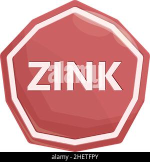 Vecteur de dessin animé d'icône de vitamine de zinc.Elément de capsule.Zn nutrition Illustration de Vecteur